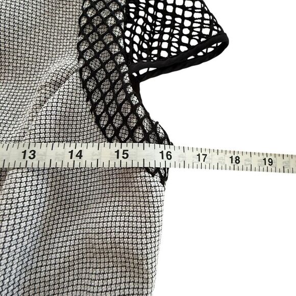 Nine West Black & White Textured Mesh-Accent Sheath Dress - Picture 6 of 11